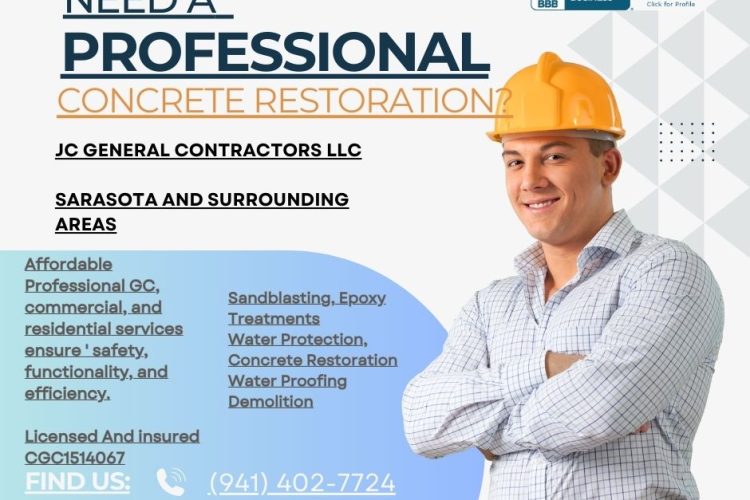 Concrete restoration and sanblasting sarasota